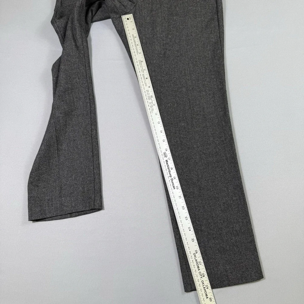 Gap Mens Slim Fit Herringbone Twill Wool Blend Trousers 32x30 Grey Dress Pants